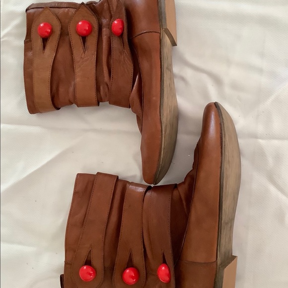 Leather ankle boots sz 7, made in Spain, brown - Picture 3 of 4